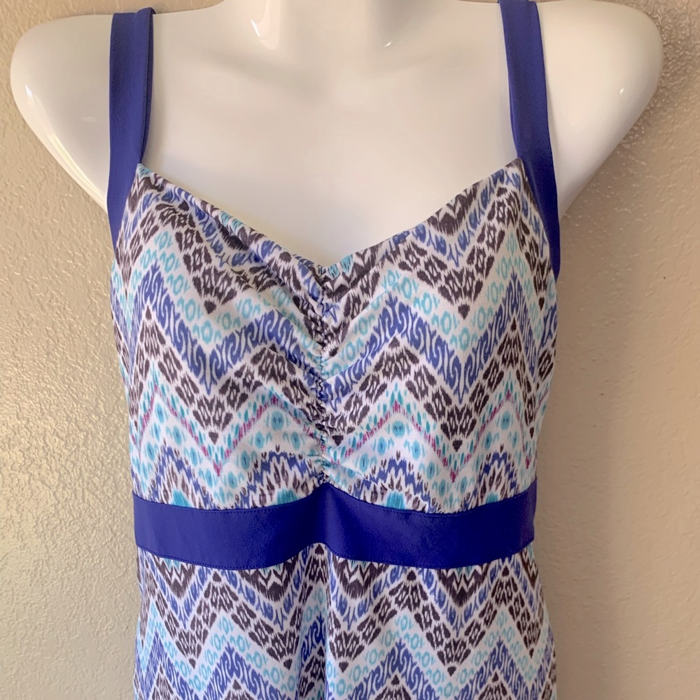 PRANA Chevron Print Blue Purple Golf Tennis Athletic Dress Size XL - Picture 4 of 9